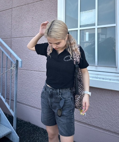 JEANASIS（ジーナシス）の「【ZOZO限定】パイルスキッパーポロSS/139170（ポロシャツ・レディース・ブラック/ピンク・FREE）」の16枚目の写真