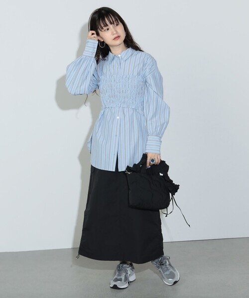 BEAMS HEART（ビームスハート）の「【2点セット】ビスチェ× レギュラーカラー シャツ（セットアイテム）（シャツ/ブラウス・レディース・ブルー/ピンク・FREE）」の5枚目の写真