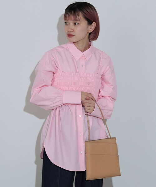 BEAMS HEART（ビームスハート）の「【2点セット】ビスチェ× レギュラーカラー シャツ（セットアイテム）（シャツ/ブラウス・レディース・ブルー/ピンク・FREE）」の12枚目の写真