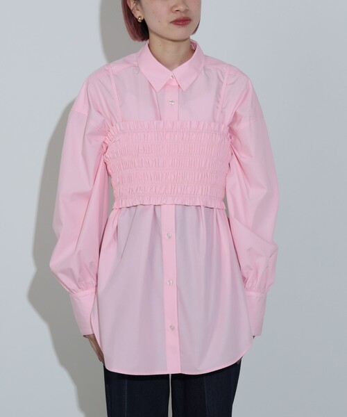 BEAMS HEART（ビームスハート）の「【2点セット】ビスチェ× レギュラーカラー シャツ（セットアイテム）（シャツ/ブラウス・レディース・ブルー/ピンク・FREE）」の14枚目の写真