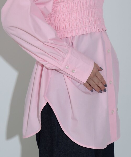 BEAMS HEART（ビームスハート）の「【2点セット】ビスチェ× レギュラーカラー シャツ（セットアイテム）（シャツ/ブラウス・レディース・ブルー/ピンク・FREE）」の4枚目の写真