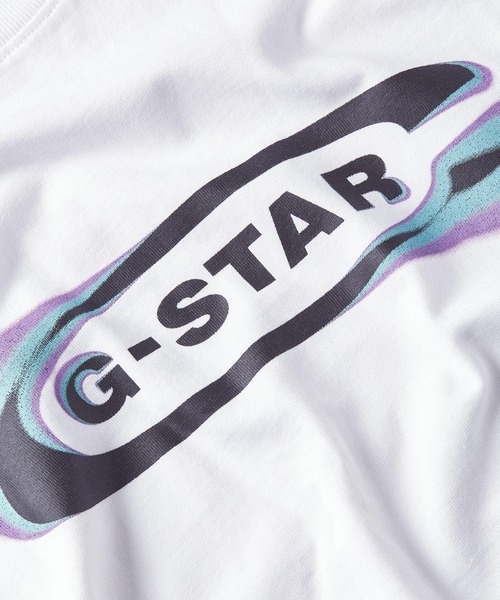 G-STAR（ジースター）の「Gradient Old Skool Logo T-Shirt/グラフィックプリントクラシックロゴTシャツ（Tシャツ/カットソー・メンズ・ダークブラック/ホワイト・SMALL/LARGE/X-LARGE/MEDIUM）」の3枚目の写真
