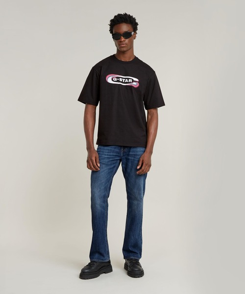 G-STAR（ジースター）の「Gradient Old Skool Logo T-Shirt/グラフィックプリントクラシックロゴTシャツ（Tシャツ/カットソー・メンズ・ダークブラック/ホワイト・SMALL/LARGE/X-LARGE/MEDIUM）」の11枚目の写真