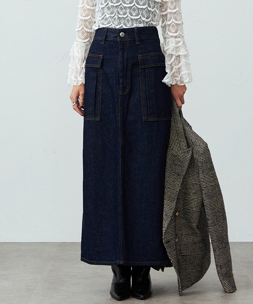 SOMETHING(サムシング)の「atelier SOMETHING BIG POCKET SKIRT/ビッグポケットデニムスカート(デニムスカート・レディース・インディゴブルー/ライトインディゴブルー・X-SMALL/SMALL/MEDIUM)」の21枚目の写真