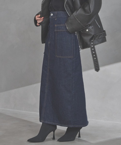 atelier SOMETHING BIG POCKET SKIRT/ビッグポケットデニムスカート