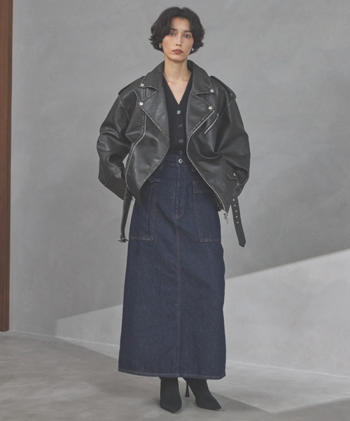 atelier SOMETHING BIG POCKET SKIRT/ビッグポケットデニムスカート