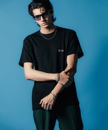 THE CRIMIE EMBROIDERY SHORT SLEEVE T SHIRT / チェーンステッチ 筆記体 刺繍