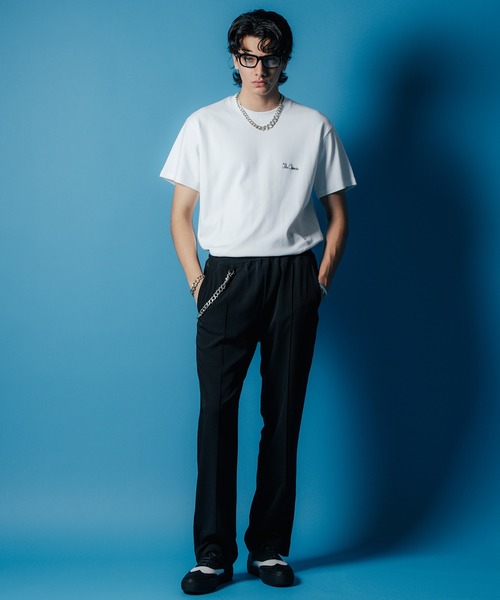 【セール】THE CRIMIE EMBROIDERY SHORT SLEEVE T SHIRT / チェーンステッチ 筆記体 刺繍（Tシャツ/カットソー）｜CRIMIE（クライミー）