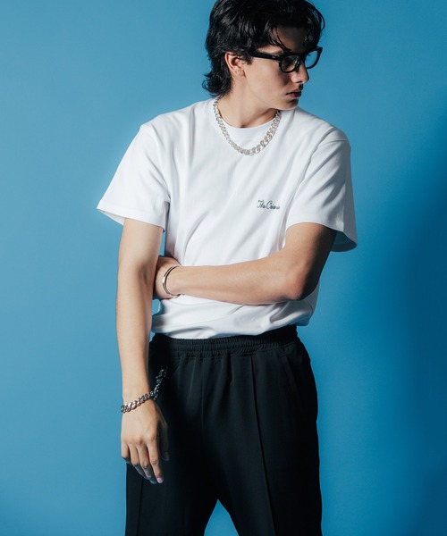 【セール】THE CRIMIE EMBROIDERY SHORT SLEEVE T SHIRT / チェーンステッチ 筆記体 刺繍（Tシャツ/カットソー）｜CRIMIE（クライミー）