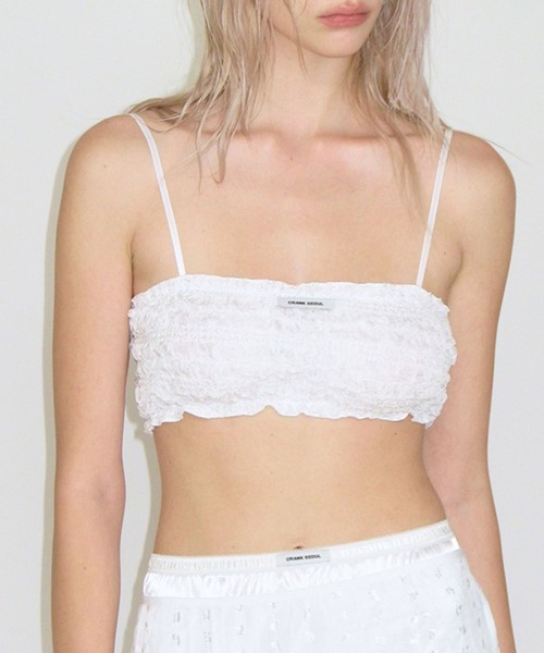 CRANK（クランク）の「CRANK／WRINKLE TOP（チューブトップ・レディース・ホワイト/ブルー/ピンク・FREE）」の2枚目の写真