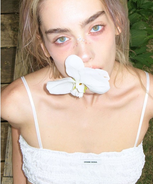 CRANK（クランク）の「CRANK／WRINKLE TOP（チューブトップ・レディース・ホワイト/ブルー/ピンク・FREE）」の7枚目の写真