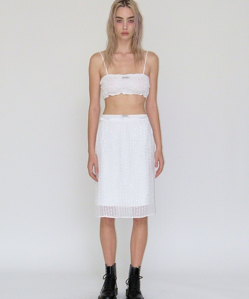 CRANK（クランク）の「CRANK／WRINKLE TOP（チューブトップ・レディース・ホワイト/ブルー/ピンク・FREE）」の9枚目の写真