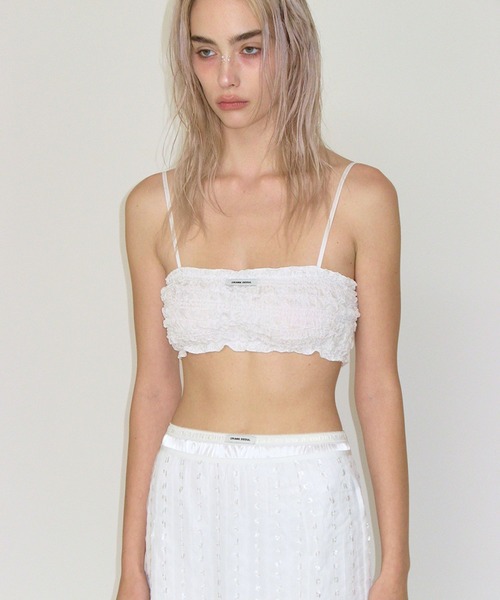 CRANK（クランク）の「CRANK／WRINKLE TOP（チューブトップ・レディース・ホワイト/ブルー/ピンク・FREE）」の12枚目の写真