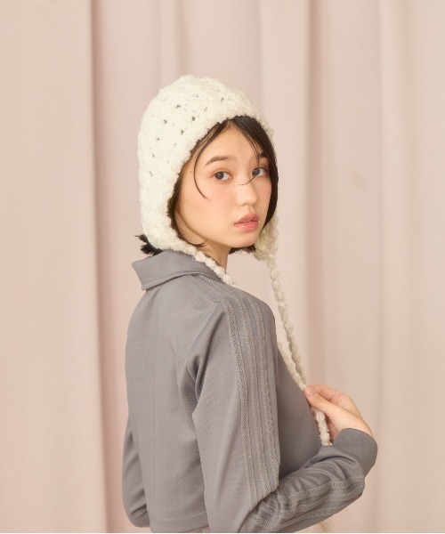 kaorinomori(カオリノモリ)の「kaorinomori フィーユボンネ ミナ / カオリノモリ(ハット・レディース・ホワイト/ブラック/ライトグリーン・FREE)」の5枚目の写真