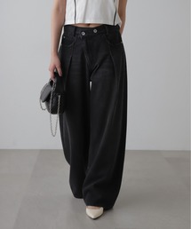 FREE'S MART | アシメベルトタックワイドデニム(デニムパンツ)