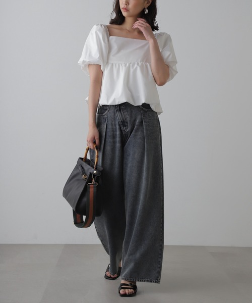 FREE'S MART(フリーズマート)の「アシメベルトタックワイドデニム(デニムパンツ・レディース・ブラック系その他/ブルー系その他・SMALL/MEDIUM)」の18枚目の写真