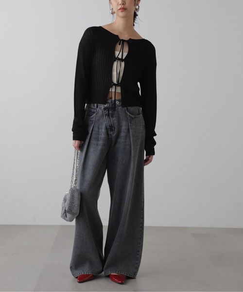 FREE'S MART(フリーズマート)の「アシメベルトタックワイドデニム(デニムパンツ・レディース・ブラック系その他/ブルー系その他・SMALL/MEDIUM)」の15枚目の写真