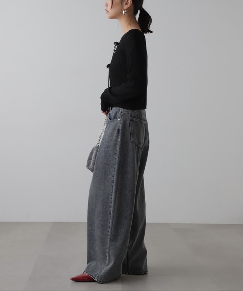 FREE'S MART(フリーズマート)の「アシメベルトタックワイドデニム(デニムパンツ・レディース・ブラック系その他/ブルー系その他・SMALL/MEDIUM)」の14枚目の写真