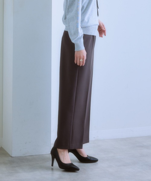 7days Life Styling(セブンデイズライフスタイリング)の「ダブルクロスノータックセミワイドパンツ(スラックス・レディース・チャコール/ベージュ/ネイビー・M/S/LL/L)」の11枚目の写真