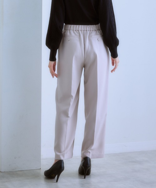 7days Life Styling(セブンデイズライフスタイリング)の「ダブルクロスノータックセミワイドパンツ(スラックス・レディース・チャコール/ベージュ/ネイビー・M/S/LL/L)」の14枚目の写真