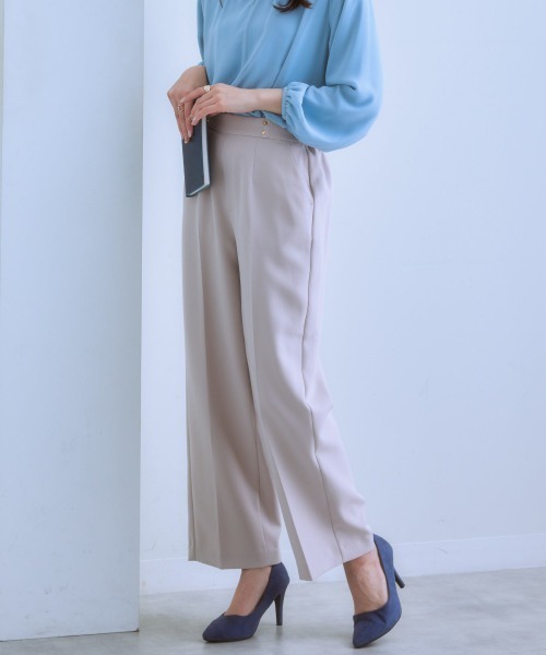 7days Life Styling(セブンデイズライフスタイリング)の「ダブルクロスノータックセミワイドパンツ(スラックス・レディース・チャコール/ベージュ/ネイビー・M/S/LL/L)」の18枚目の写真