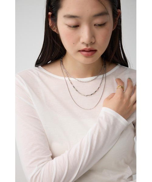 ステンレス3連ミックスチェーンネックレス（ネックレス）｜AZUL BY