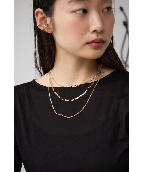 ステンレス3連ミックスチェーンネックレス（ネックレス）｜AZUL BY