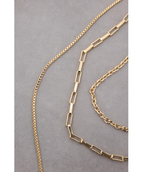 AZUL by moussy（アズールバイマウジー）の「ステンレス3連ミックスチェーンネックレス（ネックレス・レディース・ゴールド系その他/シルバー・FREE）」の10枚目の写真