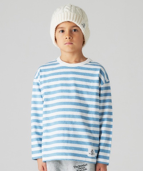 Smoothy（スムージー）の「Smoothy Border Long Sleeve Tee / スムージー ボーダーロングスリーブ Tシャツ（Tシャツ/カットソー・キッズ・ブラック/サックスブルー/カーキ・LARGE/X-LARGE/MEDIUM/SMALL）」の3枚目の写真