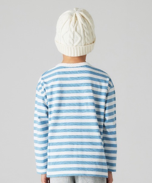 Smoothy（スムージー）の「Smoothy Border Long Sleeve Tee / スムージー ボーダーロングスリーブ Tシャツ（Tシャツ/カットソー・キッズ・ブラック/サックスブルー/カーキ・LARGE/X-LARGE/MEDIUM/SMALL）」の8枚目の写真