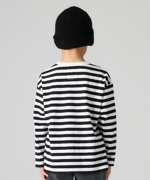 Smoothy（スムージー）の「Smoothy Border Long Sleeve Tee / スムージー ボーダーロングスリーブ Tシャツ（Tシャツ/カットソー・キッズ・ブラック/サックスブルー/カーキ・LARGE/X-LARGE/MEDIUM/SMALL）」の6枚目の写真