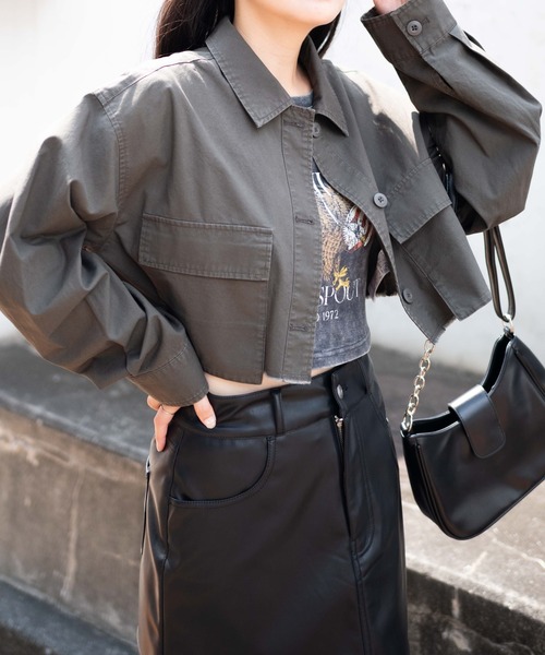 WEGO（ウィゴー）の「WEGO/ミリタリーショートシャツ（シャツ/ブラウス・レディース・その他1/オリーブ・FREE）」の8枚目の写真