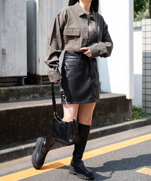 WEGO（ウィゴー）の「WEGO/ミリタリーショートシャツ（シャツ/ブラウス・レディース・その他1/オリーブ・FREE）」の9枚目の写真