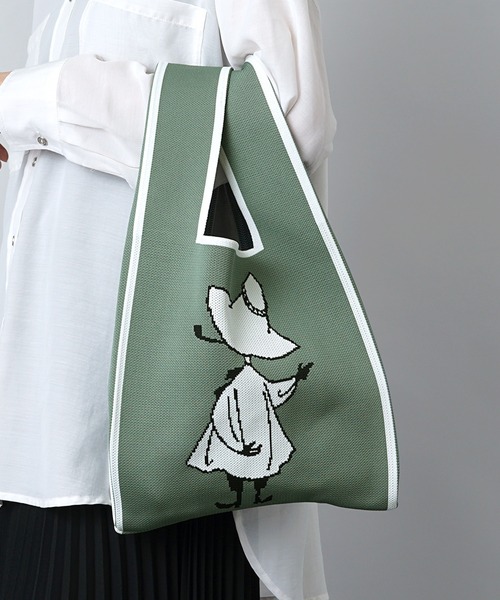 MOOMIN（ムーミン）の「【MOOMIN】(ムーミン) 軽量 マルシェバッグ ニットバッグ（トートバッグ・レディース・ブラウン/オレンジ/アイボリー/ダークグレー/ボルドー/マスタード/ライトカーキ/グレイッシュベージュ/グレイッシュブルー/ライトベージュ/ライトブルー/ナチュラル/ライトグレー/ライム/ダークネイビー/チャコール・ONE SIZE）」の10枚目の写真