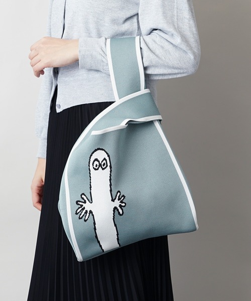 MOOMIN（ムーミン）の「【MOOMIN】(ムーミン) 軽量 マルシェバッグ ニットバッグ（トートバッグ・レディース・ブラウン/オレンジ/アイボリー/ダークグレー/ボルドー/マスタード/ライトカーキ/グレイッシュベージュ/グレイッシュブルー/ライトベージュ/ライトブルー/ナチュラル/ライトグレー/ライム/ダークネイビー/チャコール・ONE SIZE）」の9枚目の写真
