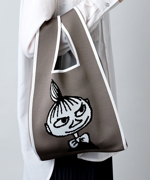 MOOMIN（ムーミン）の「【MOOMIN】(ムーミン) 軽量 マルシェバッグ ニットバッグ（トートバッグ・レディース・ブラウン/オレンジ/アイボリー/ダークグレー/ボルドー/マスタード/ライトカーキ/グレイッシュベージュ/グレイッシュブルー/ライトベージュ/ライトブルー/ナチュラル/ライトグレー/ライム/ダークネイビー/チャコール・ONE SIZE）」の8枚目の写真