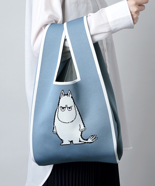MOOMIN（ムーミン）の「【MOOMIN】(ムーミン) 軽量 マルシェバッグ ニットバッグ（トートバッグ・レディース・ブラウン/オレンジ/アイボリー/ダークグレー/ボルドー/マスタード/ライトカーキ/グレイッシュベージュ/グレイッシュブルー/ライトベージュ/ライトブルー/ナチュラル/ライトグレー/ライム/ダークネイビー/チャコール・ONE SIZE）」の12枚目の写真