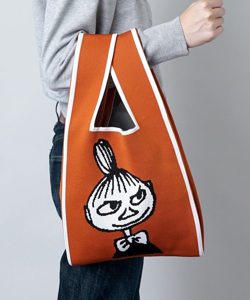 MOOMIN（ムーミン）の「【MOOMIN】(ムーミン) 軽量 マルシェバッグ ニットバッグ（トートバッグ・レディース・ブラウン/オレンジ/アイボリー/ダークグレー/ボルドー/マスタード/ライトカーキ/グレイッシュベージュ/グレイッシュブルー/ライトベージュ/ライトブルー/ナチュラル/ライトグレー/ライム/ダークネイビー/チャコール・ONE SIZE）」の16枚目の写真