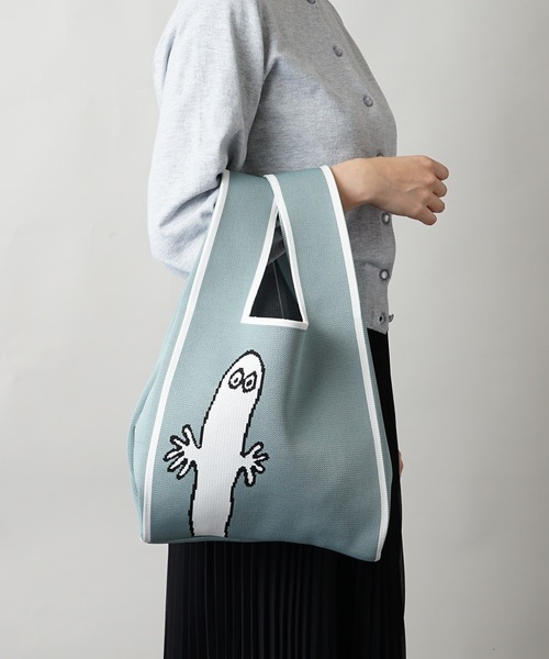 MOOMIN（ムーミン）の「【MOOMIN】(ムーミン) 軽量 マルシェバッグ ニットバッグ（トートバッグ・レディース・ブラウン/オレンジ/アイボリー/ダークグレー/ボルドー/マスタード/ライトカーキ/グレイッシュベージュ/グレイッシュブルー/ライトベージュ/ライトブルー/ナチュラル/ライトグレー/ライム/ダークネイビー/チャコール・ONE SIZE）」の22枚目の写真
