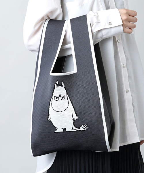 MOOMIN（ムーミン）の「【MOOMIN】(ムーミン) 軽量 マルシェバッグ ニットバッグ（トートバッグ・レディース・ブラウン/オレンジ/アイボリー/ダークグレー/ボルドー/マスタード/ライトカーキ/グレイッシュベージュ/グレイッシュブルー/ライトベージュ/ライトブルー/ナチュラル/ライトグレー/ライム/ダークネイビー/チャコール・ONE SIZE）」の18枚目の写真