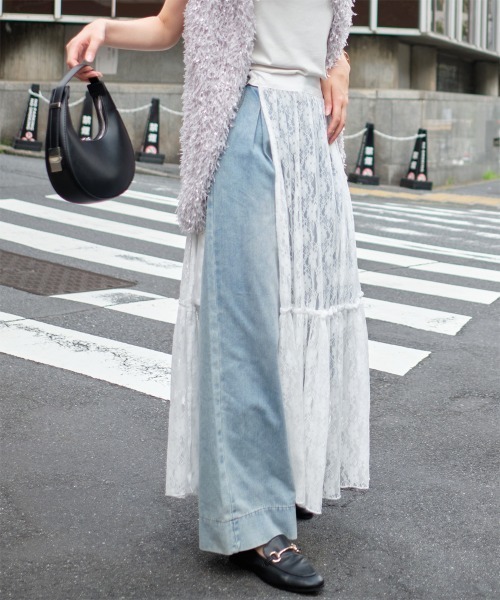 サンローラン 25-26AW コットンベルベット ミディラップスカート サンローラン 25-26AW コットンベルベット ミディラップスカート
