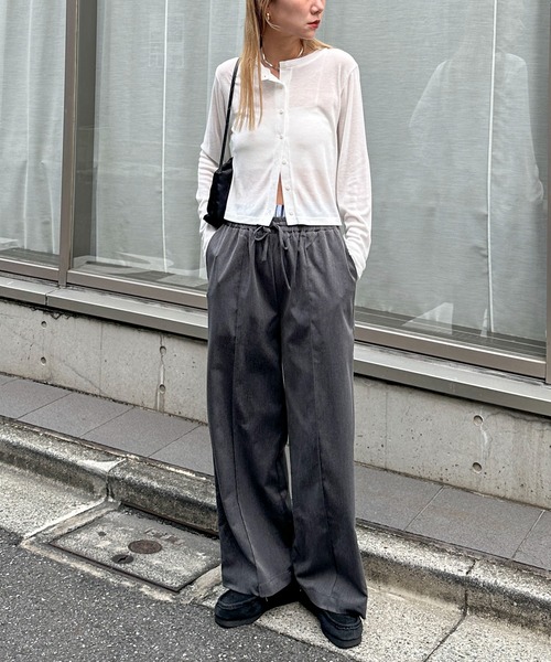 feepur（フェピュール）の「ダブルウエストイージーパンツ（スラックス・レディース・グレー/ブラック・SMALL/MEDIUM）」の18枚目の写真