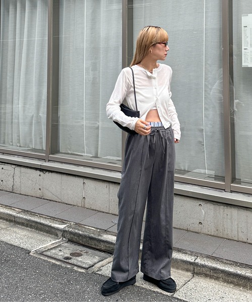 feepur（フェピュール）の「ダブルウエストイージーパンツ（スラックス・レディース・グレー/ブラック・SMALL/MEDIUM）」の15枚目の写真
