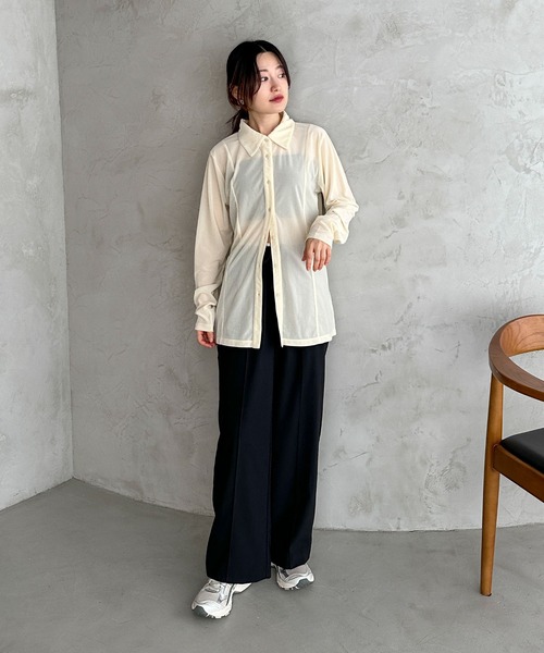 feepur（フェピュール）の「ダブルウエストイージーパンツ（スラックス・レディース・グレー/ブラック・SMALL/MEDIUM）」の5枚目の写真
