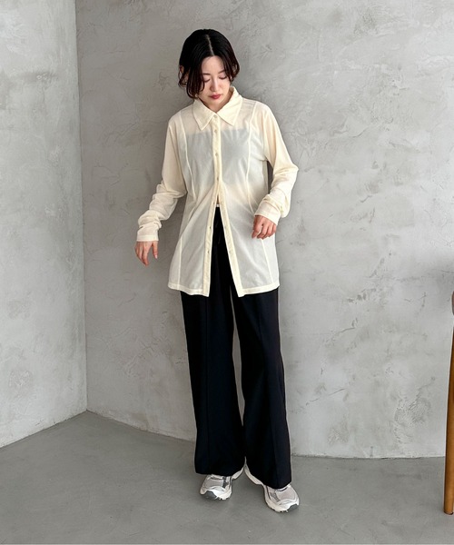 feepur（フェピュール）の「ダブルウエストイージーパンツ（スラックス・レディース・グレー/ブラック・SMALL/MEDIUM）」の7枚目の写真