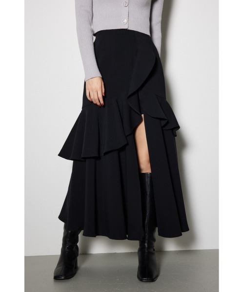 rienda ダブルフリルスリットスコートショートパンツ ブラック　Mサイズ rienda | ダブルフリルスリットスコートショートパンツ
