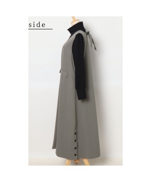 Sawa a la mode（サワアラモード）の「レイヤード風異素材ワンピース（ワンピース・レディース・グレー・FREE）」の21枚目の写真