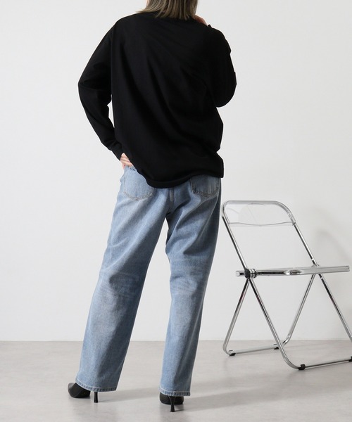 RE730(アールイーセブンサーティー)の「Big logo long sleeve T-shirt / ビックロゴロンT unisex(Tシャツ/カットソー・メンズ・ホワイト/ブラック・M/L)」の11枚目の写真