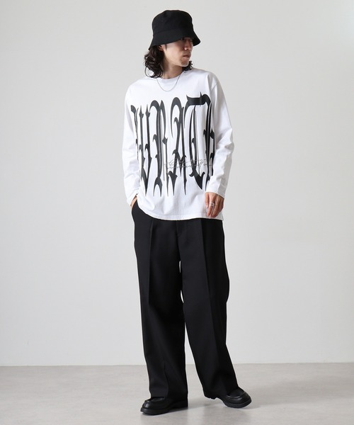 RE730(アールイーセブンサーティー)の「Big logo long sleeve T-shirt / ビックロゴロンT unisex(Tシャツ/カットソー・メンズ・ホワイト/ブラック・M/L)」の7枚目の写真