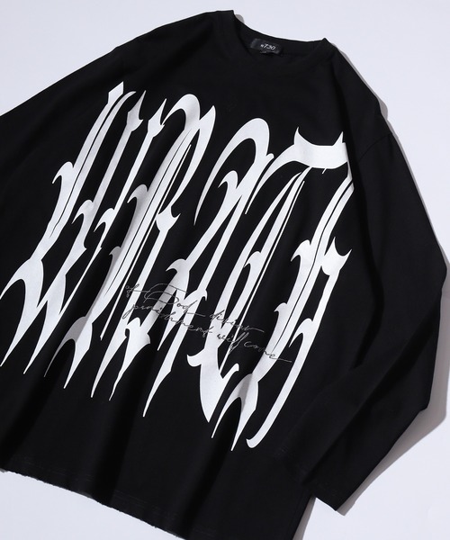 RE730(アールイーセブンサーティー)の「Big logo long sleeve T-shirt / ビックロゴロンT unisex(Tシャツ/カットソー・メンズ・ホワイト/ブラック・M/L)」の12枚目の写真
